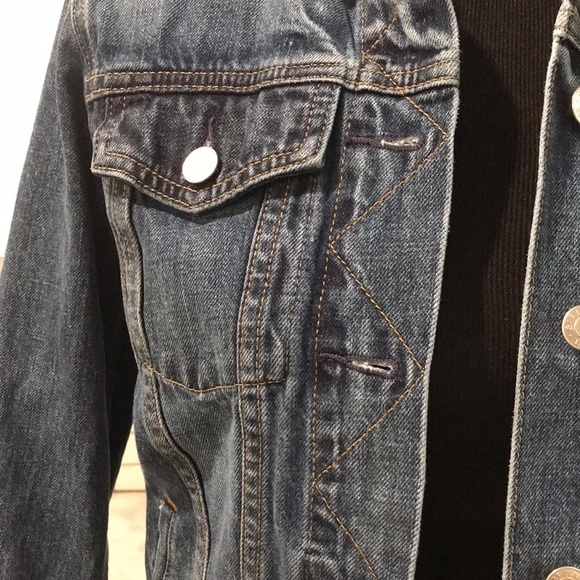 Gap Denim Blue Jean Jacket Womens Size Small Vintage Wash Short Trucker - Picture 2 of 9